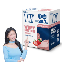 【義美生醫】W PROTEIN乳清蛋白飲-草莓拿鐵(35g*10包/盒)