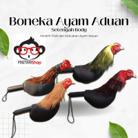 Boneka Ayam Setengah Body Bulu Asli dan Woll Syntetis Boneka Untuk Melatih Ayam