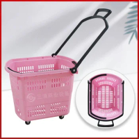 Pink Supermarket Trolley Shopping Basket Handheld Basket
