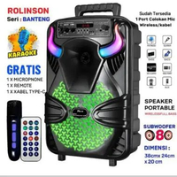 SPEAKER PORTABLE BLUETOOTH ROLINSON RL-4049BT SERIES BANTENG UKURAN 8 INCH