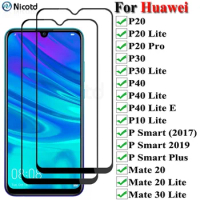 2 Pieces Tempered Glass For Huawei P40 P30 P20 Lite Pro PSmart 2019 Protective Glass For Huawei Mate 20 30 Lite Screen Protector
