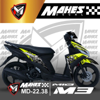 Mahes Decal - Decal Sticker Yamaha Mio M3 125 Full Body Aksesoris Motor Stiker Dekal Lis Variasi Des