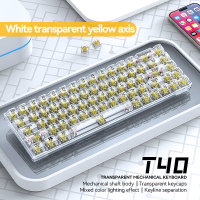 T-WOLF Thunder Wolf T40 Transparent Mechanical Keyboard Mixed Light 68 Key RGB E-Sports Games Custom