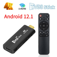 TV98 TV Stick Android 12.1 decoder RK3228A 2GB 16GB multimedia player HD 4K 3D 2.4G 5G Dual WiFi Iptv Smart TV