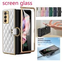 SAMSUNG 三星 Galaxy Z Fold 3 香氛皮套 Fold3 Fold 4 手機殼保護套玻璃屏幕貼膜環扣