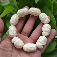 สร้อยข้อมือแกะสลักผลไม้, สีงาช้าง, สร้อยข้อมือความมั่งคั่งของ Guanyin สิบแปด Arhat, สร้อยข้อมือรูปแบ