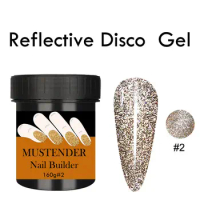 160g Night Reflective Glitter Disco Gel Nail Polish Sparkling Broken Diamond Nail Gel Shiny Sequins UV Gel Varnish
