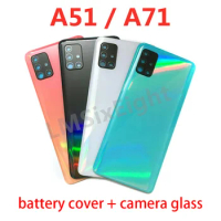 For Samsung Galaxy A51 A515 A71 A715 Phone Housing Case Battery Back Cover Rear Door Lid Panel Chassis+ Camera Lens Repair Parts