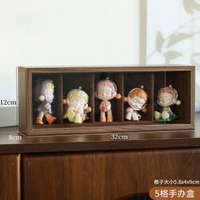 木質手辦收納盒防塵盲盒擺件收納陳列公仔穀子娃娃周邊展示置物架