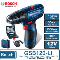 Bosch 2-in-1 Electric Drill GSR120-LI 12V Rechargeable Cordless Driver Multi-function Home DIY Electric Screwdriver Power Tool