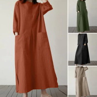 New Long Sleeve Women Dress Spring Round Neck Elegant Dress Women Casual fashion Holiday Sun Dress