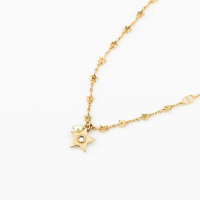 【Dior 迪奧】星星項鏈(金/垂綴小珍珠及中空鏡面星星)