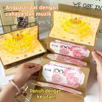 DIY Birthday Money Envelope Wallet, Greeting Card with Sound and Light, Creative Money Envelope Gree