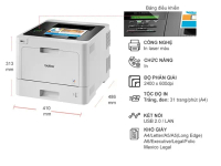 Máy In Laser Màu Brother HL-L8260CDN chính hãng in 2 mặt, kết nối mạng có dây