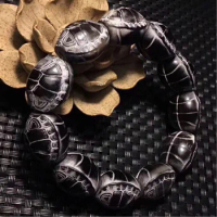 Black Yak Horn Carving Tortoise World Bracelet of Fujia Side Xingyue Bodhi Accessories Ornaments