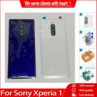 Original For Sony Xperia 1 Back Battery Cover Glass Housing Rear Door Case With Lens Replacement Parts