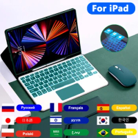 Backlit keyboard Case For iPad,For iPad 7th 8th 9th 10th Generation iPad Air 2 3 4 5 Pro 11 12.9 Funda Cover With Pencil Holder