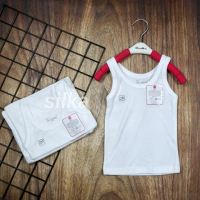 (6Pcs) Singlet Anak Bayi Cewek Cowok Putih Salur Boy London Katun Perempuan Cotton