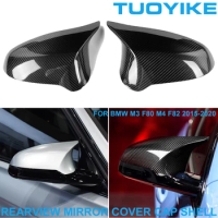 LHD RHD Car Styling Real Dry Carbon Fiber Rearview Rear Side Mirror Cover Cap Shell Trim Sticker For BMW M3 F80 M4 F82 2015-2020