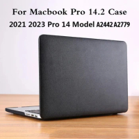 Laptop Case For 2023 Macbook Pro 14 Case For 2021 Macbook M1 M2 Chip Pro 14.2 Inch Model A2442 A2779 PU + PC Protective Cover