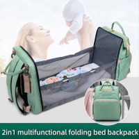 Diaper Bag Large Capacity Shoulder Mommy ladies Multifunctional Backpack Portable Folding Crib s Waterproof Stylish Pack
