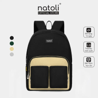 TOP Balo thời trang nam nữ hàn quốc Thương hiệu NATOLI vải canvas nhiều ngăn kháng nước - Old School