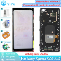 Original For SONY Xperia XZ3 LCD Touch Screen H9436 H8416 H9493 Display With Black Frame Replacement With Big Burn-Shadow