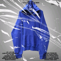 MANIN STORE HOODIE IMPORT OVERSIZE BOXY UNISEX BAHAN BABYTERRY TEBAL HALUS WARNA BLUE ELECTRIC KOREA