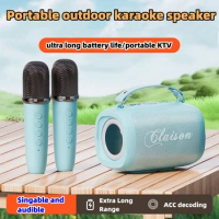 Caixa de som bluetooth microphone speaker integrated household portable wireless speaker children's KTV small mini audio system