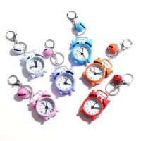 Mini Cute Alarm Clock Keychains Cute Alloy Alarm Clock Pendant Creative Gift Hanging Ornaments Key Chain For Bags Accessories