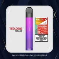 RELX Bundle Essential Neon Purple Device and Pod (Isi 1 Pod) Watermelon Ice