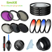 UV CPL ND FLD Graduated Colour Close Up Filter Kit &amp; Lens Hood Cap for Sony ZV-E10 A6400 A6300 A6100 A6000 A5100 16-50mm lens