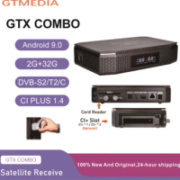 GTMEDIA GTX COMBO DVB-S/S2/S2X-T-C+ATSC Satellite Receiver, 2GB DD4+32GB Android 9.0 TV box 4K 8K H265 BT4.1, CA and CI Plus 1.4