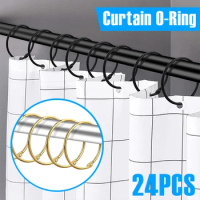 Curtain O-Rings Iron Anti-rust Shower Curtain Ring Multifunctional Purpose Curtain Hooks Burr-free for Home Bathroom Shower Rod