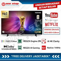 [GARANSI RESMI] TOSHIBA GAMING 65Z670SP 4K Mini LED 144Hz Dolby Vision IQ Smart TV 65 Inch - 65 Z670