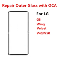 Outer Glass For LG Velvet 5G G9 G8 Wing V40 V50 ThinQ LCD Display Front Touch Screen Panel Repair Replace Parts OCA