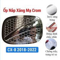 Ốp nắp xăng Mazda CX8 CX-8 2018-2019-2020-2021-2022-2023 mạ crom  chống trầy trang trí ô tô