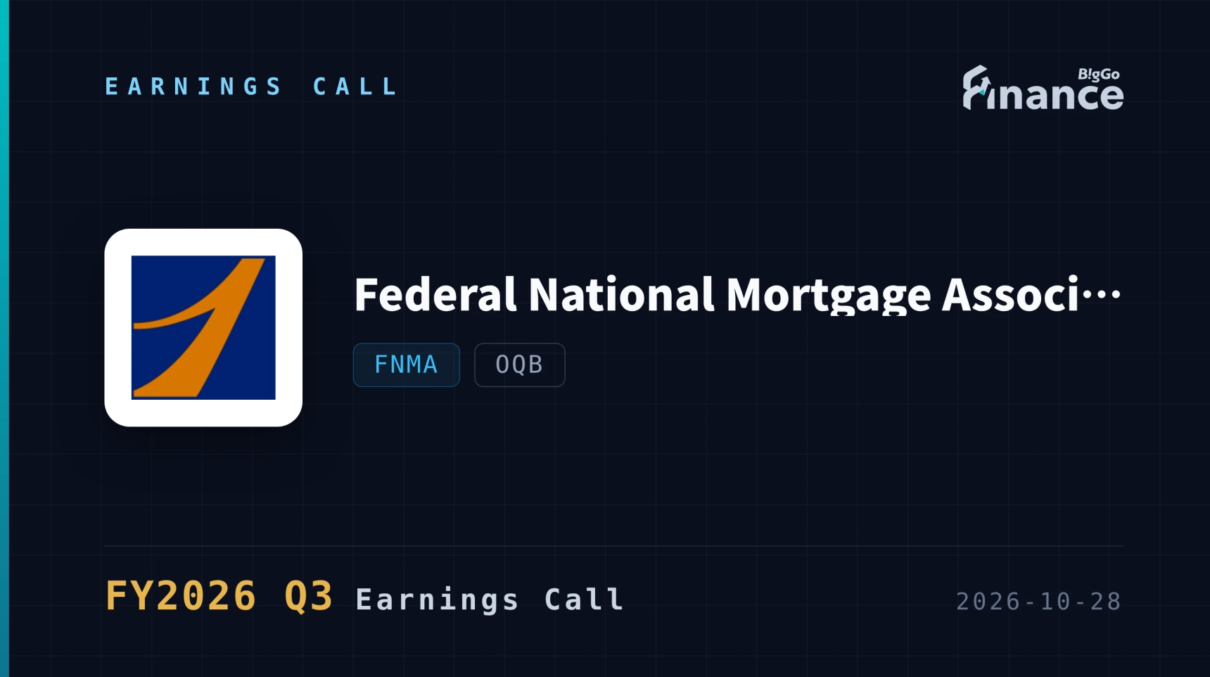 [Federal National Mortgage Association Q3 2026 Earnings Call] Fannie Mae Posts $4.2 Billion Net Income, Highest Revenue Since 2023 Despite $1.1 Billion Credit P
