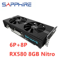 SAPPHIRE RX580 8G Used Video Desktop PC Computer Game Map AMD Graphics Card Mining