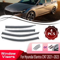 Window Visors For Hyundai Elantra Avante i30 CN7 2021~2024 Sedan Car Window Wind Sun Rain Visor Deflector Awning Car Accessories
