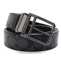 COACH 經典老花男士皮帶 腰帶 防刮PVC皮革 CQ006 黑色(現貨)▶指定Outlet商品5折起☆現貨【送禮首選★APP下單點數4倍送】