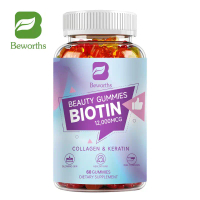 Beworths Biotin Gummies 12000 mcg dengan Kolagen Keratin Klorofil Zinc dan Vitamin A B6 B12 C D E Co