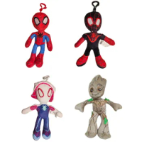 16CM Avengers Spider Man Gewen Plush Toy Movie Black Spiderman Groot Dolls Soft Stuffed Decoration Toys For Kids Children Gift
