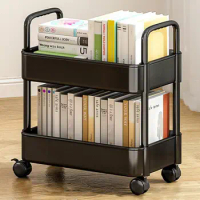 Rolling Storage Cart 20lbs Max Load Capacity 2 Tier Utility Cart Trolley On Wheels For Kitchen Bathroom