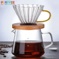 Coffee Server Glass Brewed Coffee Sharing Pot Pour Over Coffee Dripper with Dot Scale Heat Resistant Server 300ml 400ml 600ml