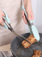 韓式烤肉剪刀不銹鋼廚房家用夾子工具多功能燒烤硅膠食品夾套裝