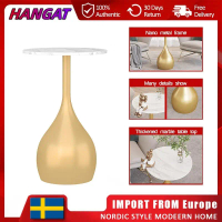 【Hangat】Meja kopi meja kopi tepi bulat meja hias meja kamar tidur marmer yang unik meja teh meja mej