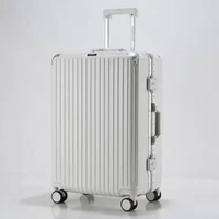 Navy Club Koper 26 Inch Frame Aluminium Skyline Koper Kabin Hardcase PC TSA Lock 4 Roda Putar White