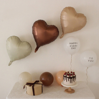 18吋 復古色 愛心氣球 INS風 焦糖色 拍照道具 週歲 佈置 生日 佈置 大氣球