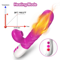 Burningus Sucking Thrusting Rabbit Vibrator For Women Clitoris Clit Sucker Stimulator Heating Stretch Dildo Vibrators Female